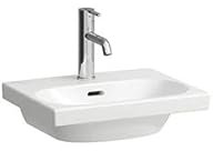 LAUFEN Lua Handwaschbecken, ohne Hahnloch, mit Überlauf, 450x350mm, H8150810001091, Farbe: Weiß