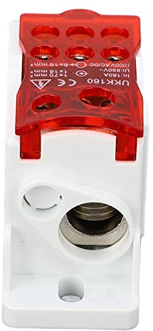 Morsettiera Rail DIN, 690 V 160 A, coperchio trasparente PA66 (rosso)