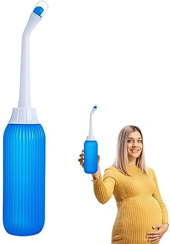DISPRA Lavaggio Bidet Post-Partum | Bidet portatile da 500 ml per viaggi, lavaggio post-partum,Squeeze Use Washing Bottle con borsa portaoggetti per disabili