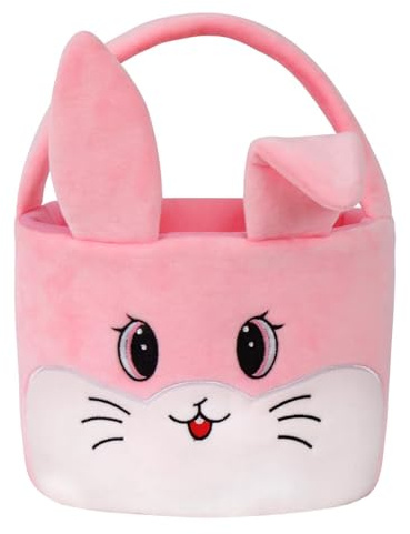 Easter Egg Baskets for Kids Bunny Basket with Folded Ears Easter Bag Buckets Hunting Gifts for Boys and Girls