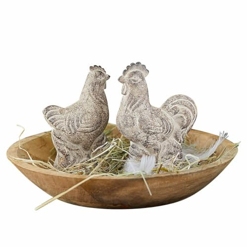 Loberon Huhn 2er Set Gesualdo, antikbraun | handgemacht, nostalgisches Antik-Finish, Deko-Hühner, Tierfiguren, Ostern, Osterfest, Osterdekoration, Polyresin
