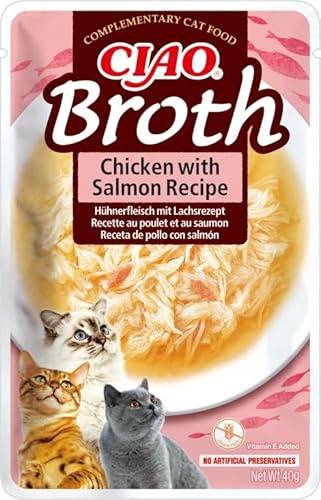 Churu katt buljong 12 x 40 gr, våt mat för katter (kyckling med lax)