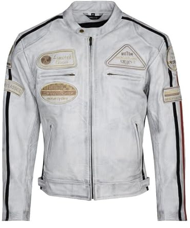 ASPIDEX Cafe Racer Damen-Motorradjacke aus Leder im Vintage-Stil