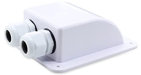 Accessori camper Alimentatori solari Scatola di giunzione in plastica impermeabile con passacavi for tetto a 1/2 foro for camper Per camper, auto, barca, roulotte(White-2)