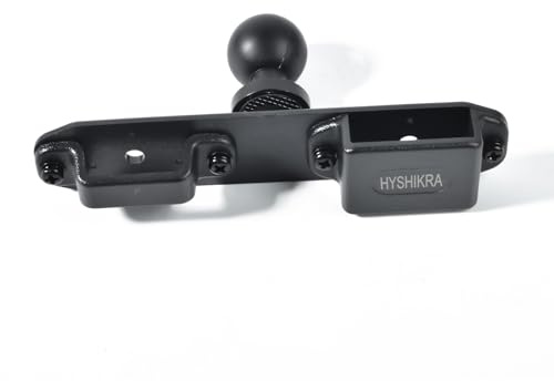 HYSHIKRA Universal Radio Bracket, Walkie-talkies Back Clip Mount, Radio Microphone Holder with 25mm 1 Ball Adapter Compatible with RAM Mounts B Size Double Socket Arm
