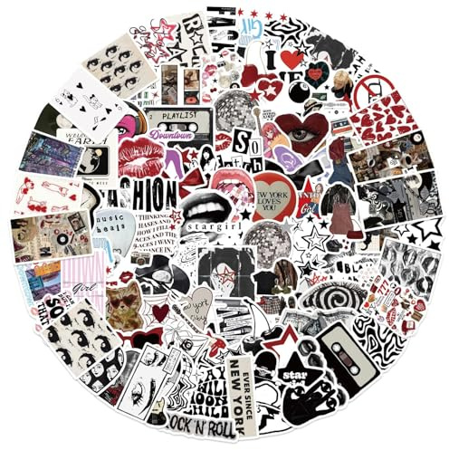 100 PCS Aesthetic Stickers Y2k Downtown Girl Stickers, Waterproof Decals Trendy Cool Girl Sticker, Cool Trendy Y2K Sticker for Water Bottle, for Water Bottles Laptops Scrapbooks Journaling Girls Teens