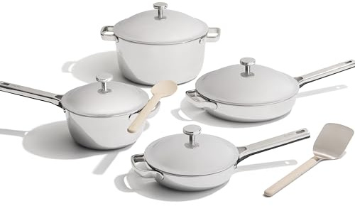 Our Place Titanium Pro Cookware Set (4-Piece) – Always Pan & Perfect Pot | Nonstick No-Coat Technology | Tri-Ply Titanium & Stainless Steel | Safe for Oven, Induction & Cooktops up to 535°C | Chrome