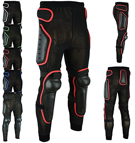 Hive Moto Men Women Motorcycle Riding Armor Pant Motocross Motorbike Armored Touring Trouser Racing Hip Leg Protection Waterproof Length 81cm (US, Alpha, XX-Large, Regular, Regular, Red)