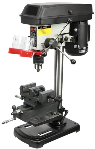 XoTiq Bench Drill Press, 9-Speed Mini Electric Drill, Drill Press Stand, Precision Bench Drill Machine with Flat Pliers, Resin Drill Set for Jewelry Making, Plastic, Wood