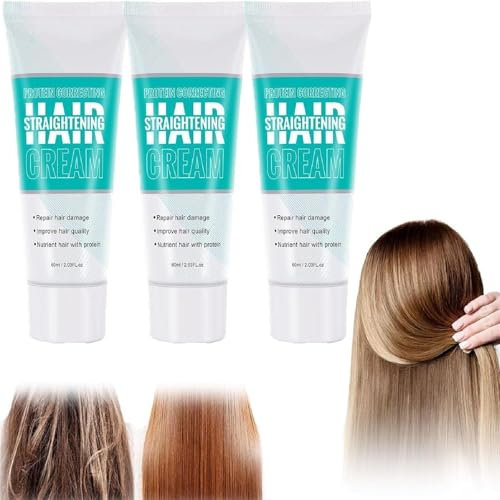 Crema alisadora nutritiva con queratina y seda, acondicionador nutritivo rápido, apto para todo tipo de cabello. (3pcs)