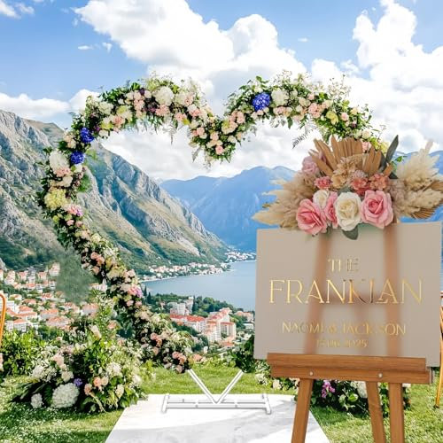 Panneau De Mariage Personnalisé En Acrylique Dépoli, Plaque De Réception De Mariage, Nom Imprimé En 3D, Bienvenue À Notre Mariage, Panneaux Pour L'entrée/le Jardin/la Salle De Banquet(15.7x19.7 inch)