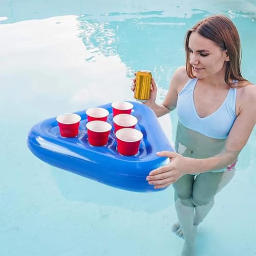Nordreach Inflatable Floating Drink Holder - 25×25×24 Inch - Versatile Pool Party Supplies Pool & Hot Tub Accessories for Outdoor Summer Swimming Beach Party, Blue