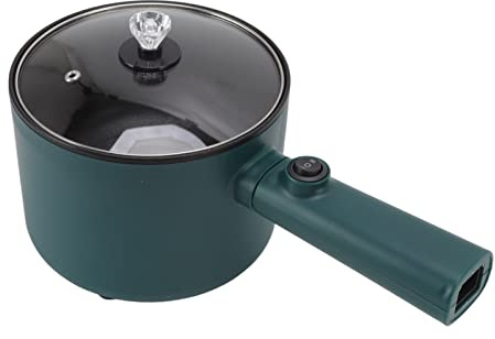 MEKOTRIN Cierra Eléctrica, Olla de Cerámica Antiadherente Efectiva 1.8L, Modos de Temperatura, para Asar, Cocinar, Cocinar. Con 1 par de Palillos, Pala de Madera, Tazón, Cuchara de Sopa, (Verde)