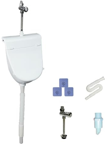 Wasserloses Urinal für Den Außenbereich, Kunststoff-Urinal mit Deckel, Wandurinale für Männer mit Spülventil, für Badezimmer, Wohnungen, Mietshäuser, Öffentliche Toiletten, Garten(White)