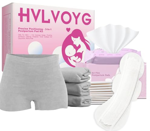 Postpartum Recovery Kit for New Moms, 3-in-1 Perineal Care Set with Disposable Underwear, Postpartum Pad & Cooling Pad Liners, Hospital Bag Essentials, After Birth Care Supplies