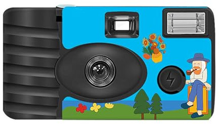 Classica macchina fotografica usa e getta con obiettivo fisso di messa a fuoco 27 pellicola istantanea per avventura casual principiante amichevole punto e fotocamera a pellicola vintage