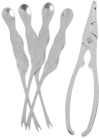 LOLIPPYY Herramientas para Galletas De Cangrejo 5 Piezas, Tijeras y Palillos De Acero Duradero, Color Azul, Uso Práctico para Patas De Cangrejo, Langosta y Mariscos