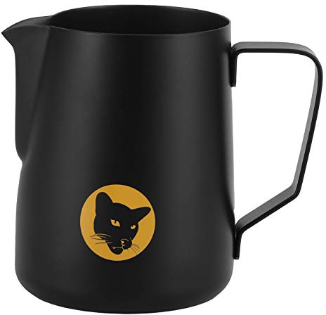 Cufaee Pitcher di caffè, tazza da 600 ml di tazza di caffè multiuso 304 brocca latte in acciaio inossidabile nero