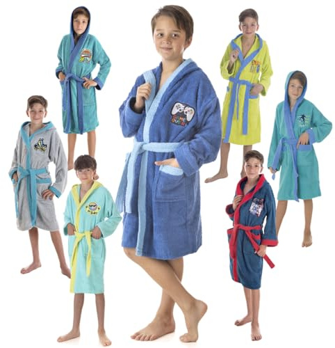LEBENGOOD Peignoir Enfant Garçon et Fille Unisexe 100% Coton OEKOTEX Eponge