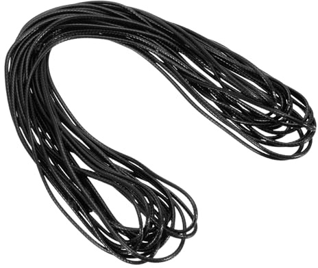 QUARKZMAN Cordino Cerato 2mm Cordino In Poliestere Cerato 11 Iarde Filo Cerato Per Realizzazione Braccialetti,Collane,Bigiotteria, Creazione Gioielli E Lavoretti Fai Da Te (Nero)