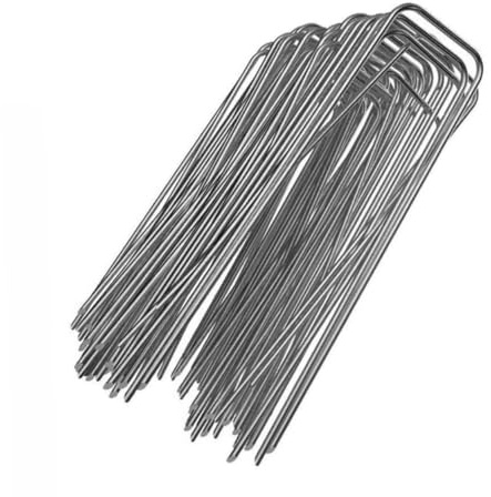 BESPORTBLE 50pièces Clous Forme U pour Fixer Gazon et Pelouse pour Ancrer Clôtures et Toiles de Jardin