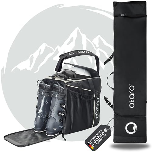 Otaro Snowboardtasche & Skischuhtasche mit Helmfach (Classic Set | Frostweiß) | längenverstellbare 140–180cm Snowboard Tasche | Snowboard Bag wasserfest & gepolstert | Wakeboard Tasche