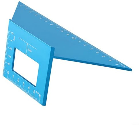 Righello angolare quadrato in lega di alluminio da 45 e 90 gradi, goniometro per lavorazione del legno e lavorazione dei metalli, strumento di layout 200 x 80 x 72 mm con incisioni metriche