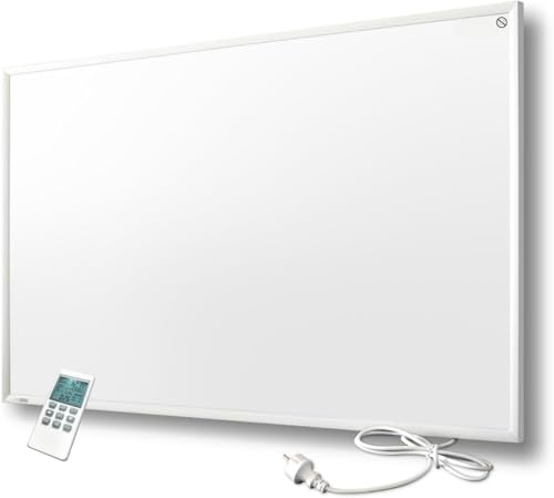 Byecold Riscaldamento a infrarossi con termostato da 900 Watt, montaggio a parete a infrarossi, riscaldamento elettrico, a risparmio energetico, con protezione da surriscaldamento
