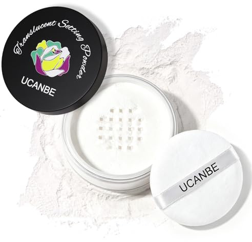 UCANBE Translucent Loose Setting Powder, Talc-Free Soft Matte Oil Control Face Finishing Powder with Vitamin E for Everyday Makeup & Face Paint, Blurs Pores & Fine Lines, Lightweight Long-Lasting
