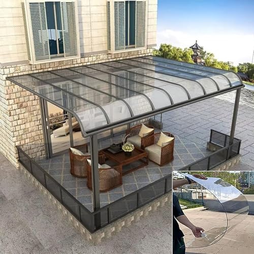 Stöttåliga polykarbonatark, genomskinliga dagsljuspaneler för pergola carport växthus baldakin ersättning – vattentät, anti-åldrande