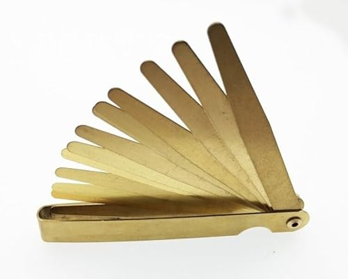 Spessimetro a doppia marcatura, Spessimetro metrico in ottone 13 o 20 lame 0,05-1,00 mm for progettisti ingegneri meccanici(0.05-1.00 13blades)