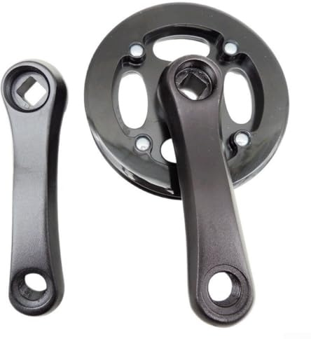 Bielas de bicicleta para niños, 25 dientes, 102 mm, aleación de aluminio, brazos cuadrados, ajuste con doble función de protección de cadena