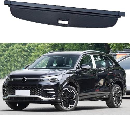 PANXUC Auto Einziehbarer Laderaumabdeckung Kofferraum für VW Tiguan Pro 2025+, Rollo für den Kofferraum Sonnenschutz Kofferraumabdeckung