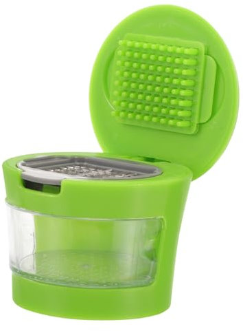 Presse-ail En Acier Inoxydable Broyeur Dail Ustensile De Cuisine Compact Plastique Abs Vert