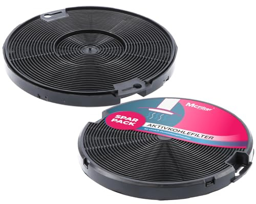 McFilter I 2x Kohlefilter Aktivkohlefilter Ø 155 mm EFF75 für Dunstabzugshaube, kompatibel mit AEG 405509371/2, Beko 9197059543, Faber, Franke, IKEA 403.319.08, SMEG, Zanker, Zanussi