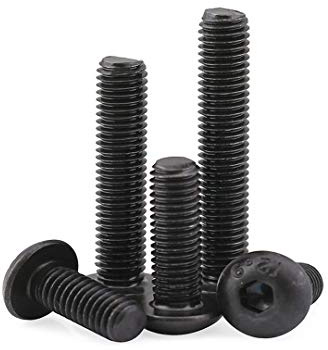 BOZONLI Halbrundkopfschrauben, Linsenkopfschrauben mit Innensechskant Kohlenstoffstahl, Schwarz, M4×30mm,20 Stück
