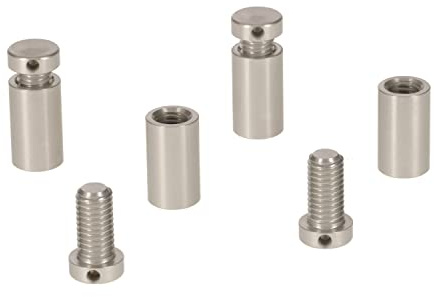 PrecisionGeek Silber/Natürlich eloxiert Aluminium Ø 12mm Abstandshalter Wandhalter, Schilderbefestigung,Schilder Halter, Halterungssystem, Glas Befestigung L= 20mm