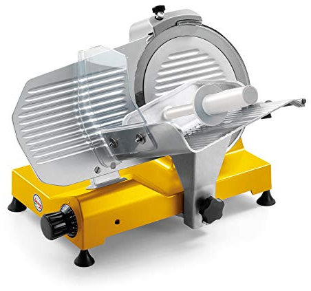 SIRMAN | Affettatrice inclinata per uso domestico Modello SMART lama in acciaio diametro Ø 250 mm inclinata 25° (Gialla)