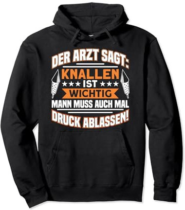 Pyrotechnik Mann Muss Druck Ablassen Silvester Feuerwerk Pullover Hoodie