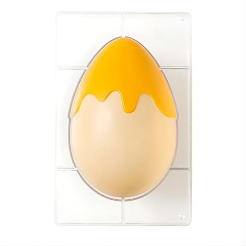 DECORA, 0050162 Moule à œuf en chocolat en polycarbonate, 1 cavité, 135 x 205 mm, Idéal pour créer un chocolat brillant et croustillant, Design professionnel, Fabriqué en Italie.