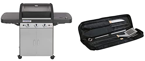 Campingaz 3 Series Classic L Plus Barbecue Grill a 3 Bruciatori con Fornello Laterale, Nero/Argento, 144 x 66 x 147 cm & 205829 Borsa Utensili In Tessuto, Nero, 55 x 14 x 6 cm