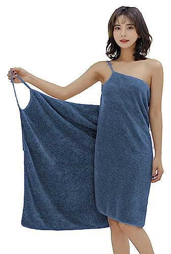 Handtuch-Kleid mit Trägern aus Mikrofaser - Schnelltrocknender Bademantel für Damen - Badetuch Handtücher für Strand, Schwimmen, Surfen, Spa