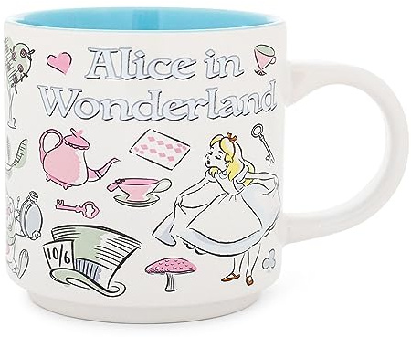 Alice au pays des merveilles Disney Icons Tasse empilable en céramique | Tasse à café pour thé, expresso, cacao | Capacité : 380,5 g