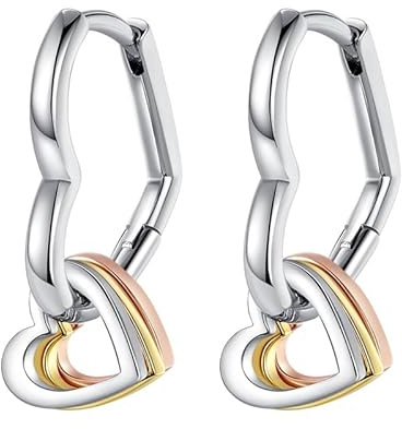 QIKAOLA 925 Sterling Silber Ohrringe für Frauen bunte kleine Hoop Huggie Ohrringe