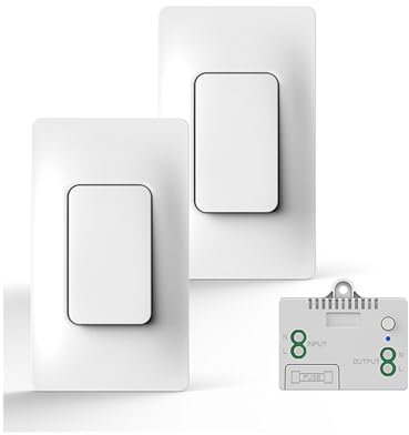 AVIMYA Interruptor inalámbrico autogenerador de 220v, Interruptor de Control Remoto sin Cables, fijado libremente a un Interruptor de Pared Impermeable y sin batería (Size : White Two to One)