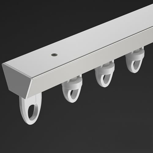 Gardinenschiene 1 Läufig Gardinenstange Vorhangschienensystem Deckenmontage V-förmiges Raumteiler-Deckenschienen-Set Für Vorhänge(Color:White,Size:3m(2 * 1.5m))