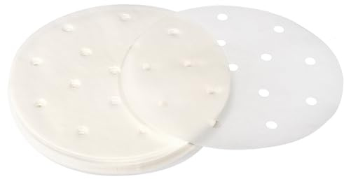 uxcell 300pcs Air Fryer Parchment Paper, 6 Inch Round Air Fryer Liner, Non-Stick Baking Paper for Air Fryers Bamboo Steamer, White