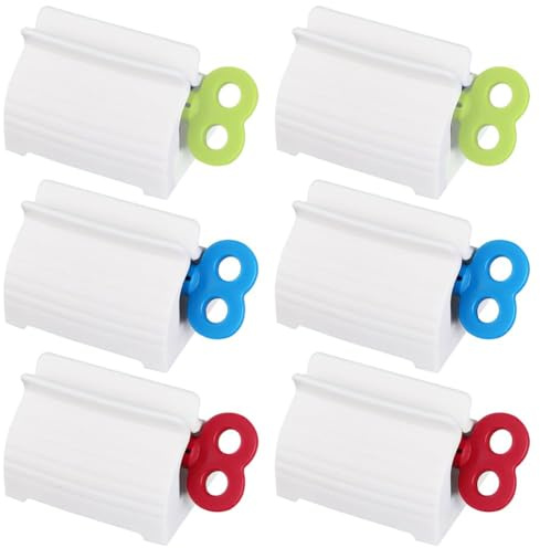 KCJDCDG 6PCS Toothpaste Squeezer,Rolling Tube Toothpaste Squeezer,Toothpaste Tube Squeezer,Rolling Tube Toothpaste Squeezer with Handles,Suitable for Both Adults and Children