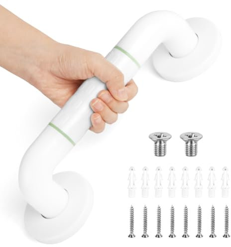 ACWOO Bathroom Grab Bar, 30cm Stainless Steel Shower Hand Rail with Mounted Screws, Elderly Disability Mobility Aids, Anti Slip Shower Safety Grab Rails for Bathtub Toilet Bathroom Kitchen Stairway