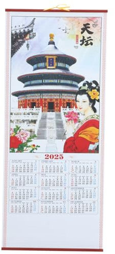 NUOBESTY Wandkalender Im Chinesischen Stil Gedruckter Monatskalender Hängend Für Zuhause Und Büro Dekorative Wandgestaltung Multifunktional Als Planer Und Notizblock